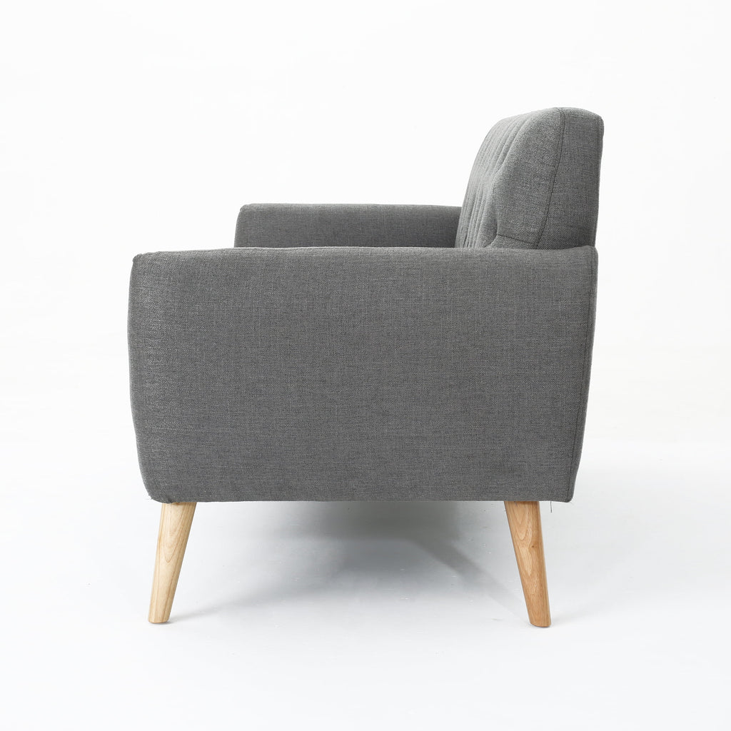 Dark Grey Tufted Fabric Sofa T5382
