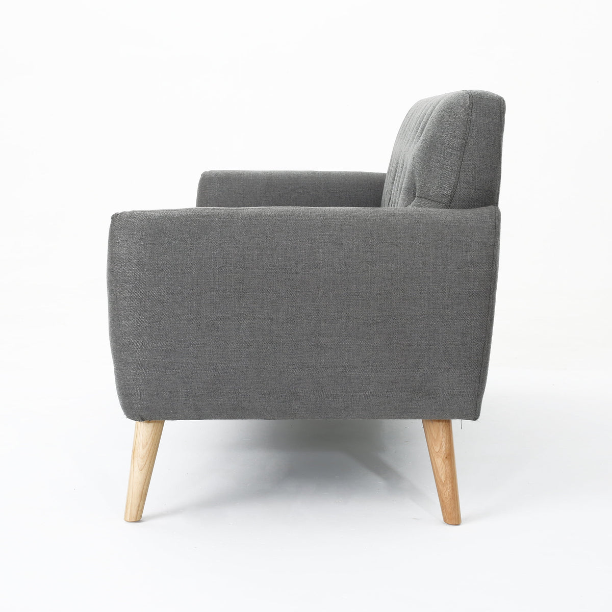 Dark Grey Tufted Fabric Sofa T5382