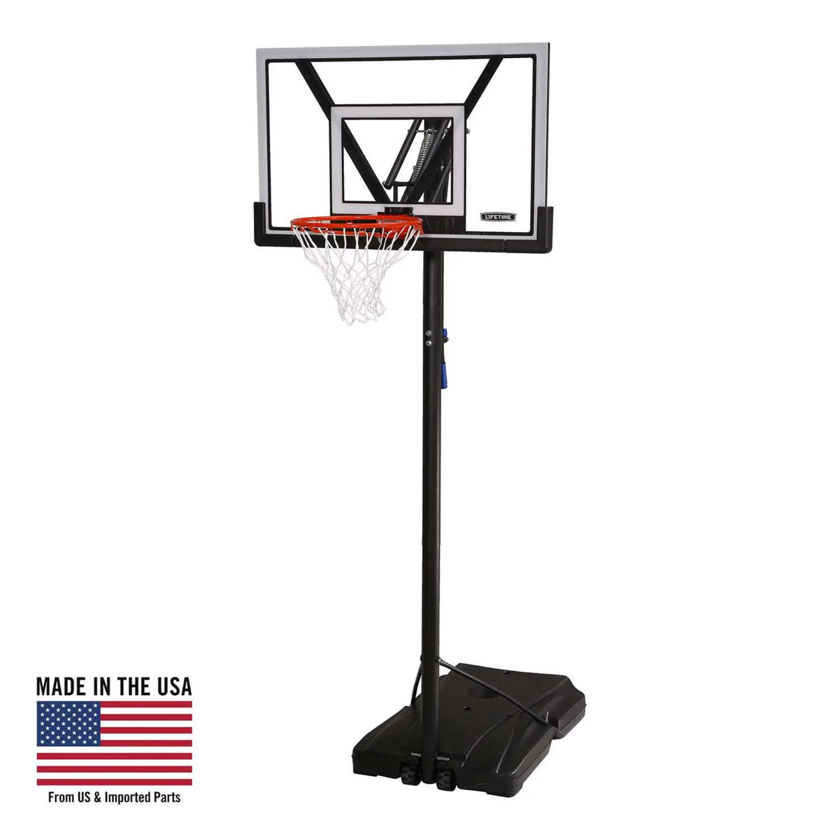 Adjustable Portable Basketball Hoop 48 inch Polycarbonate Z960500