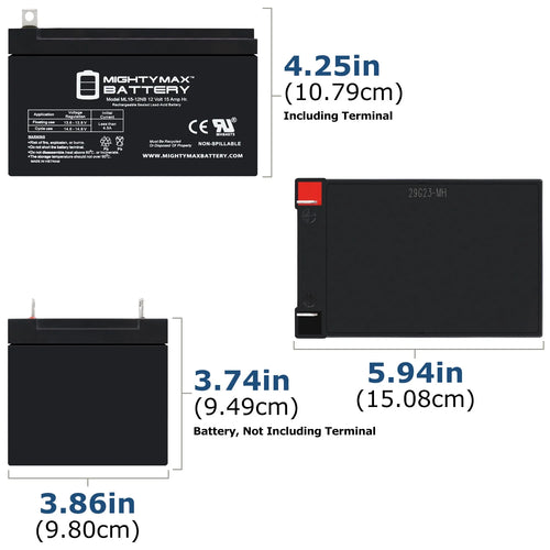 12V 15AH Replacement Battery - 6 Pack Y174146
