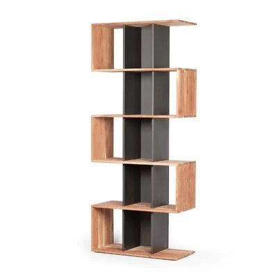 Acacia Wood Geometric Bookcase V47672