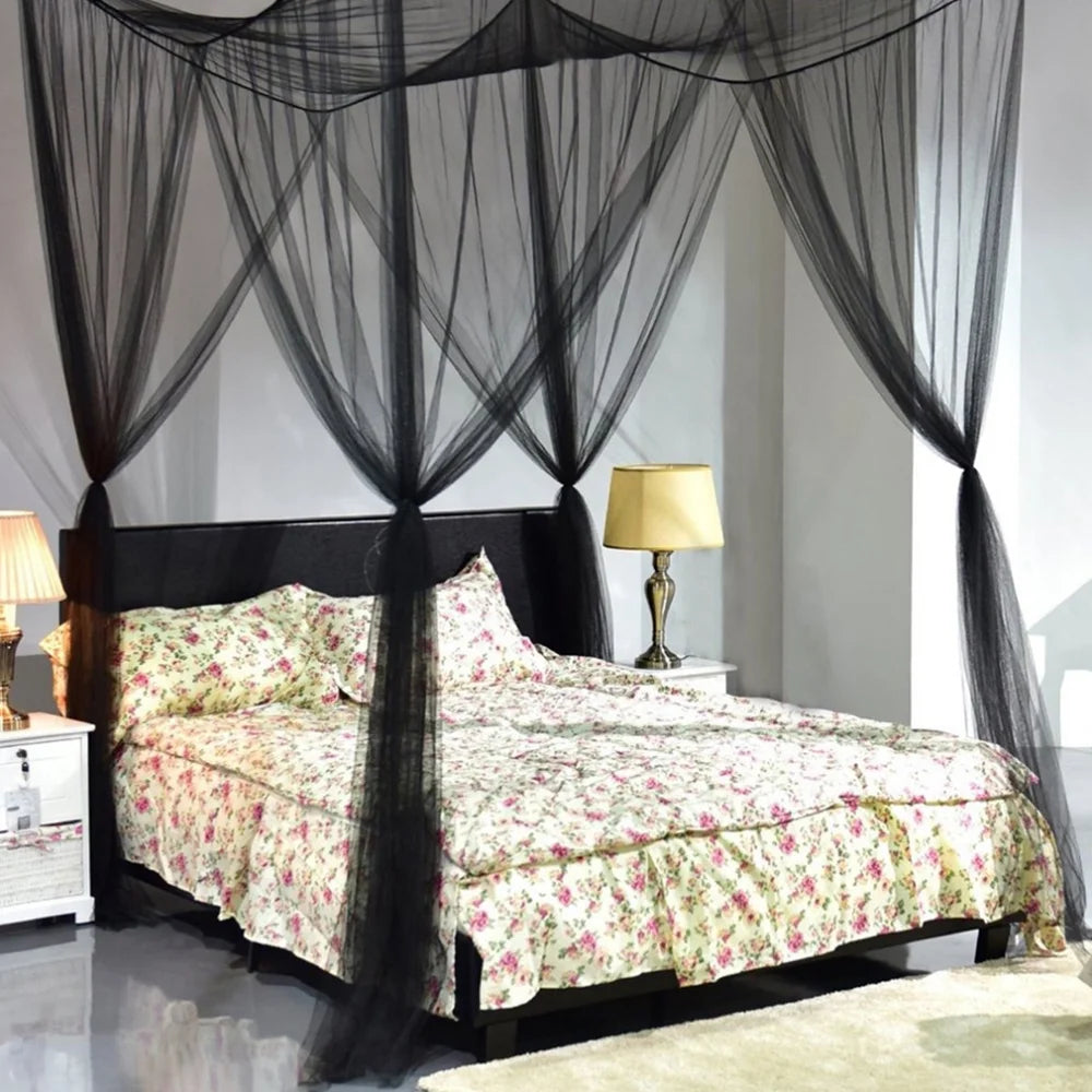 Black Mosquito Net Canopy for Double Beds M9113