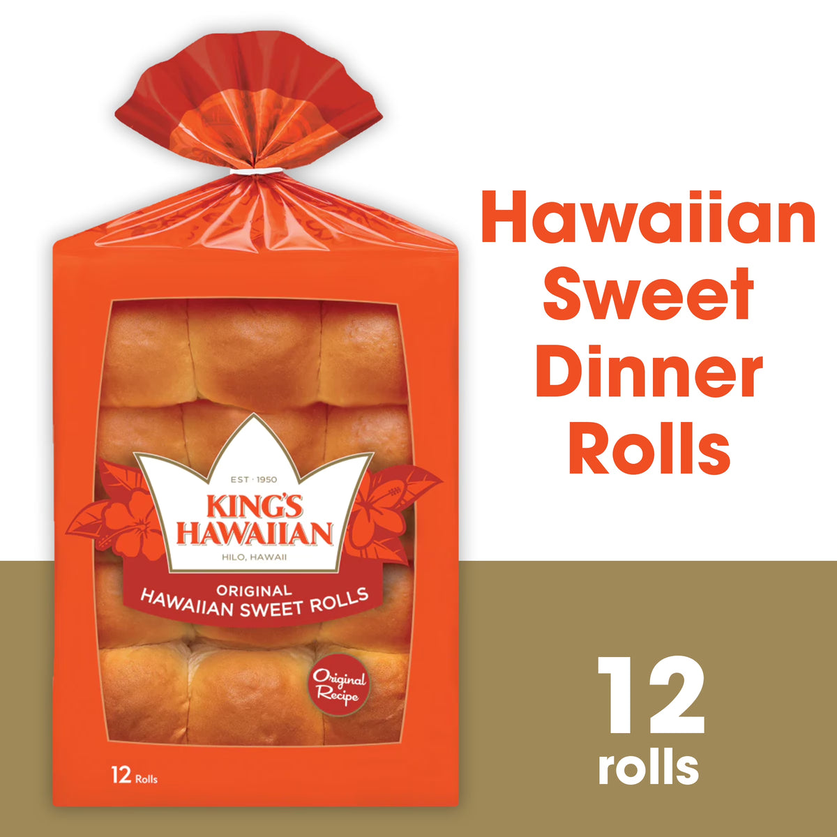 Hawaiian Sweet Dinner Rolls, 12 Count, 12 Oz N421849