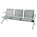 3 Seats Waiting Room Chair Bench Silver T70715
