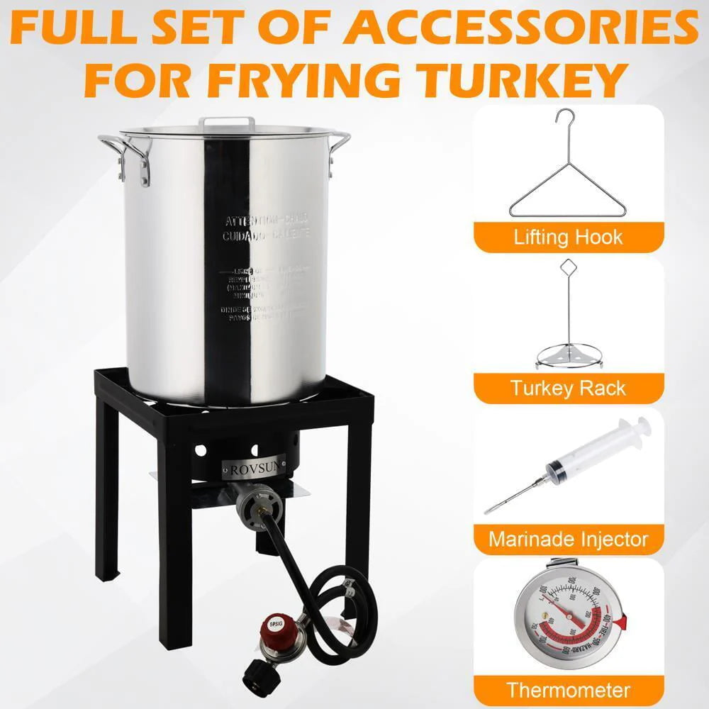 30QT Aluminum Turkey Deep Fryer & 10QT Fish Fryer Kit J409405