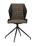 Black Brown Swivel Accent Chair with Metal Base J384