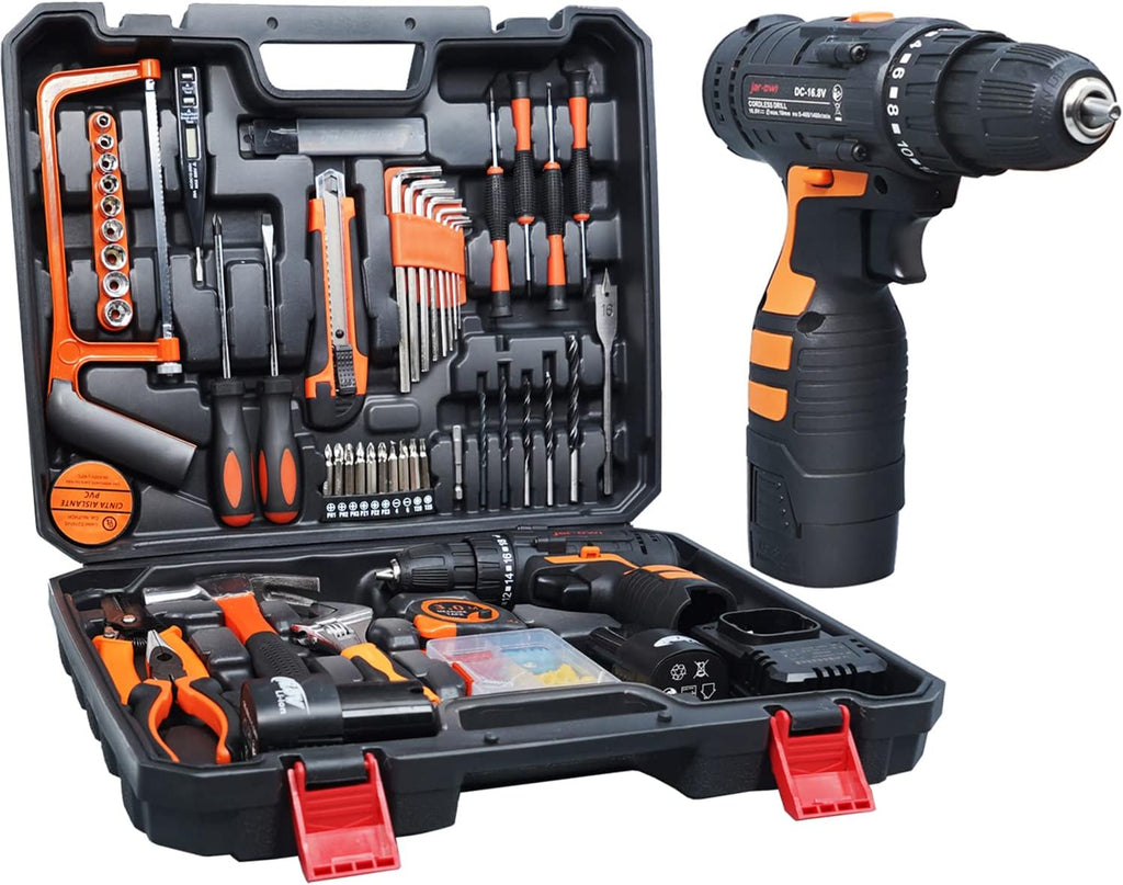 21V Brushless Cordless Drill Driver Kit with Case, 112pcs Bits Accessories F2892
