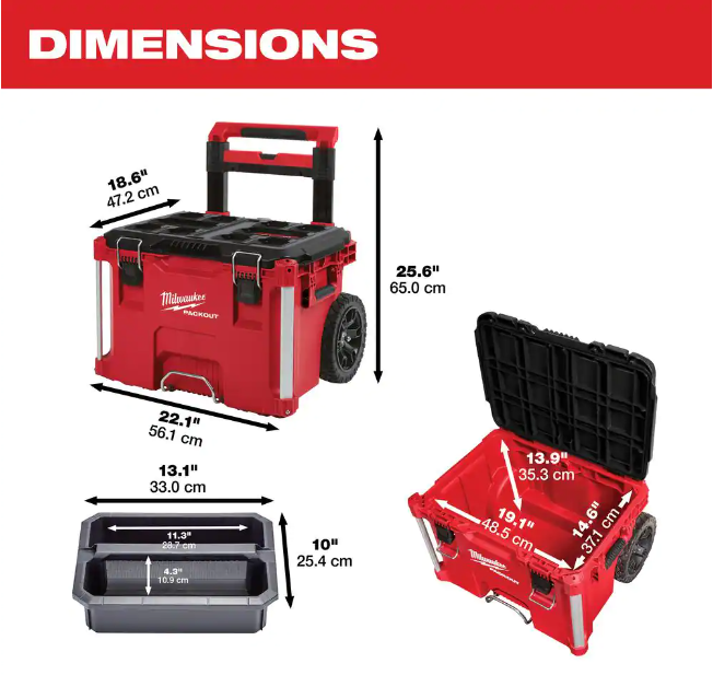 22 in. Rolling Tool Box, Large Tool Box and Medium Tool Box T22295