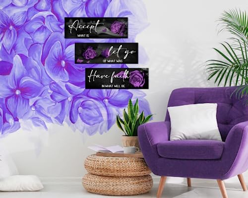 Purple Wood Wall Decor I3841