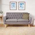 Dark Grey Tufted Fabric Sofa T5382