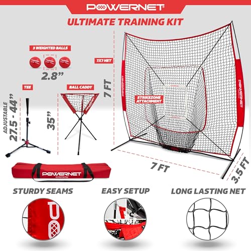 7x7 Baseball Softball Practice Net with Accessories Z29465