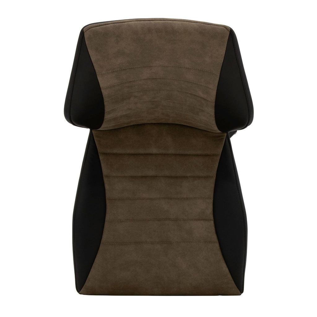 Black Brown Swivel Accent Chair with Metal Base J384
