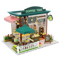Miniature LED Coffee Store Doll House Model Toy H192