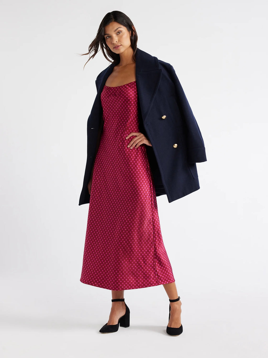 Wool-Blend Peacoat with Patch Pockets P226631