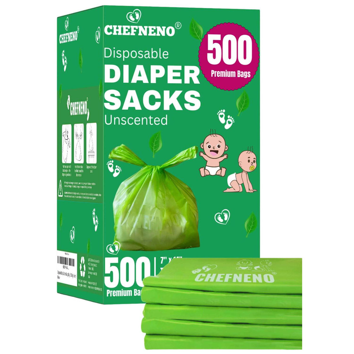 Disposable Biodegradable Unscented Diaper Bag B300408