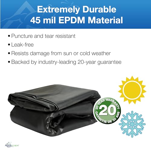 45 MIL EPDM Pond Liner, 10-ft x 8-ft, 80 sq ft, Black I534343