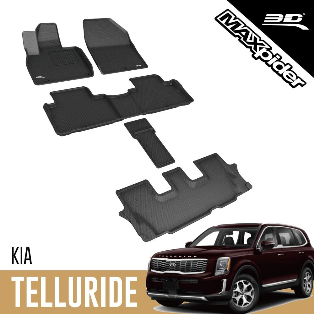 All-Weather Floor Mats 1st 2nd & 3rd Row Black K2651