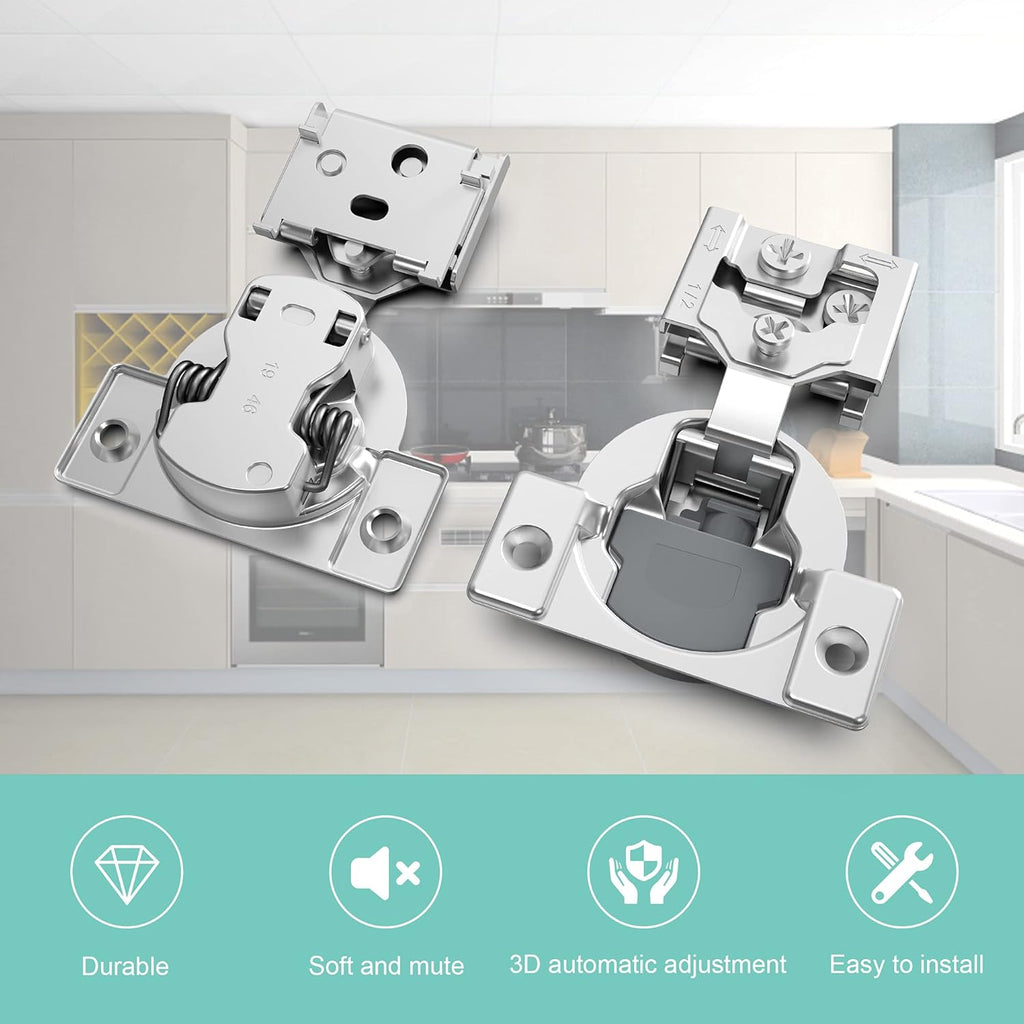 8 Pack Soft Close Adjustable Cabinet Hinge D6689