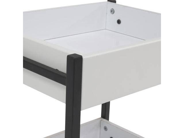 White 3 Bin Rolling Storage Cart L44199