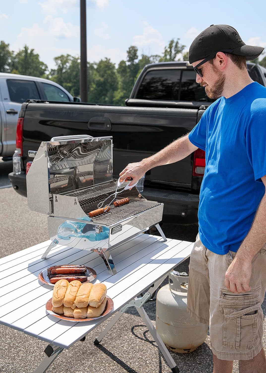 Aluminum Roll-Up Campsite Table with Carrying Bag F75261