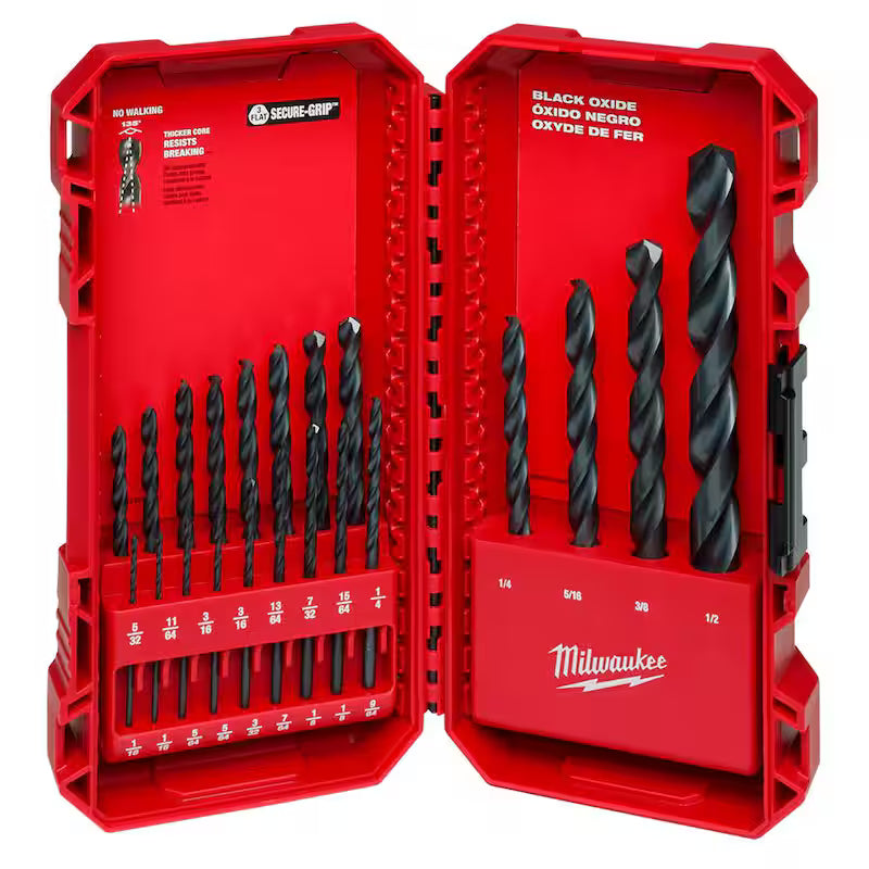 Black Oxide Twist Drill Bit Set 21-Piece A4873
