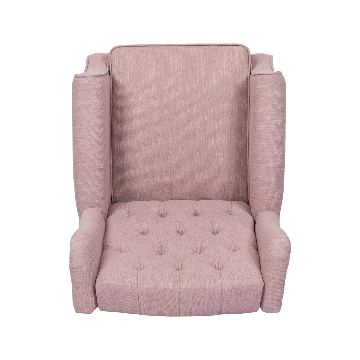 Light Blush Tufted Fabric Push Back Recliner A623741