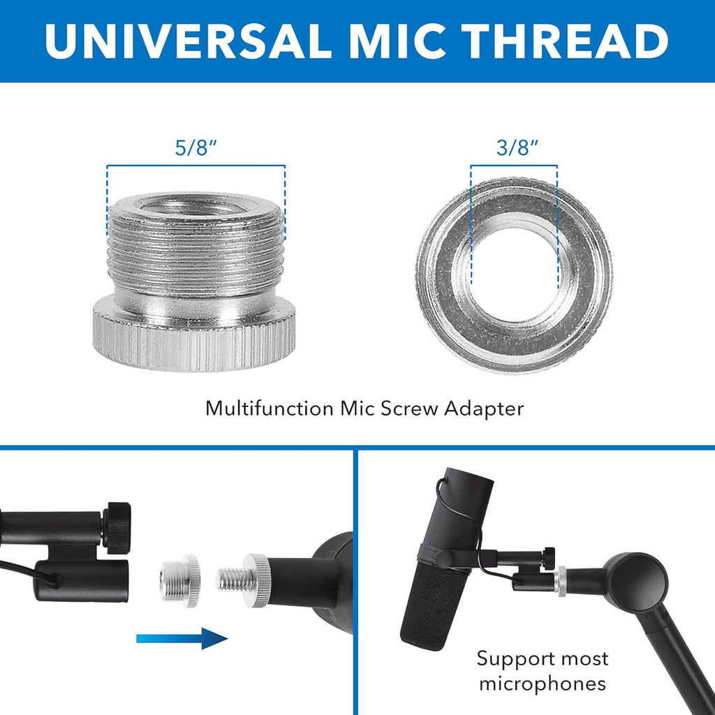 Adjustable Microphone Boom Arm with Cable Management, Pack of 2 Z65069