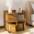 Wood File Cabinet with Storage and Drawers R4440