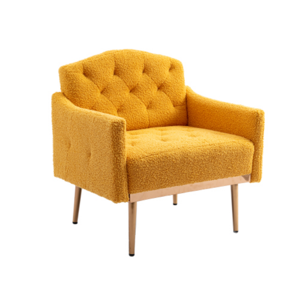 Mustard Teddy Accent Chair with Metal Feet Y21072