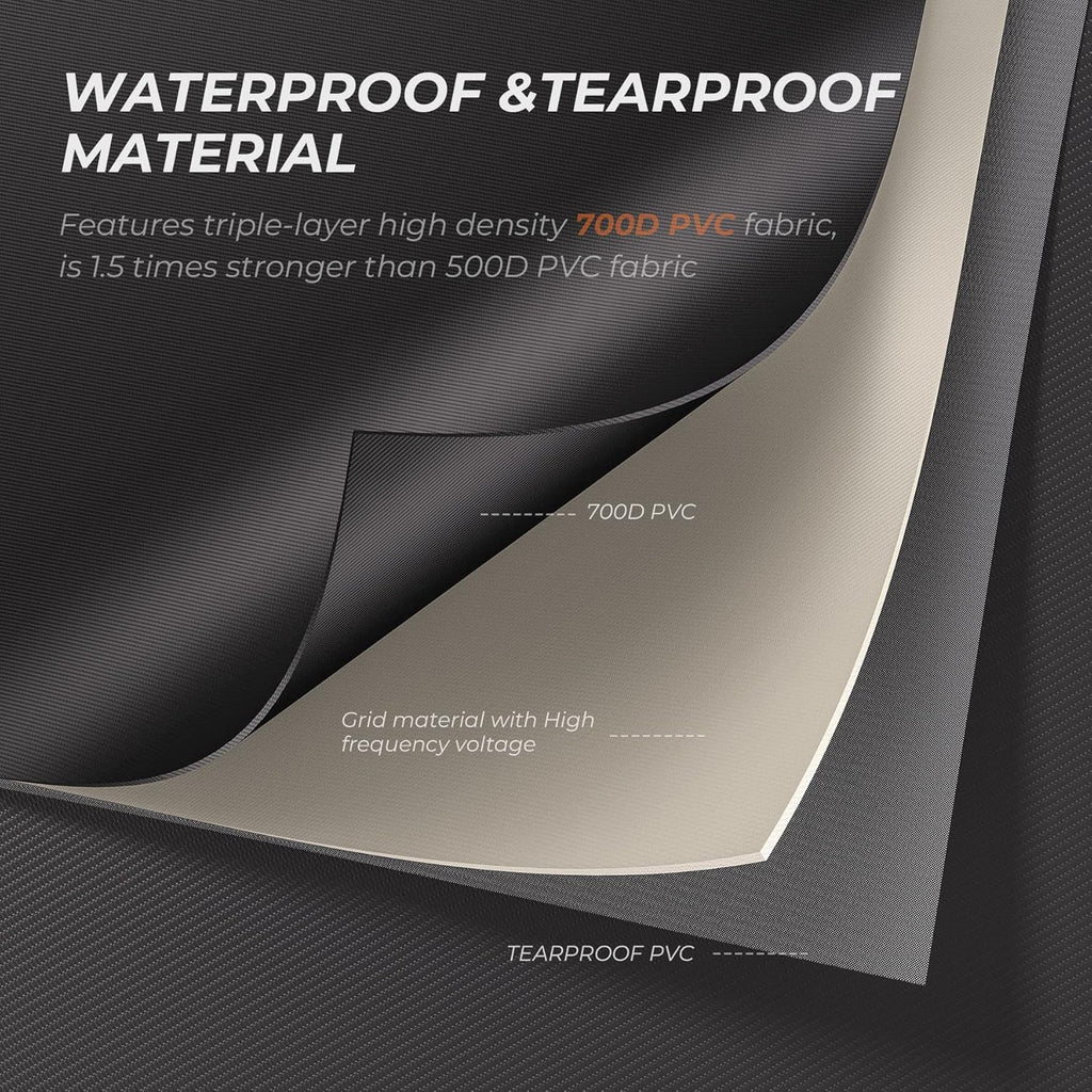 Car Rooftop Bag, 21 Cubic, 100% Waterproof, Rooftop Cargo Carrier with 10 Straps + 4 Door Hooks + Anti-Slip Mat + Storage Bag R673