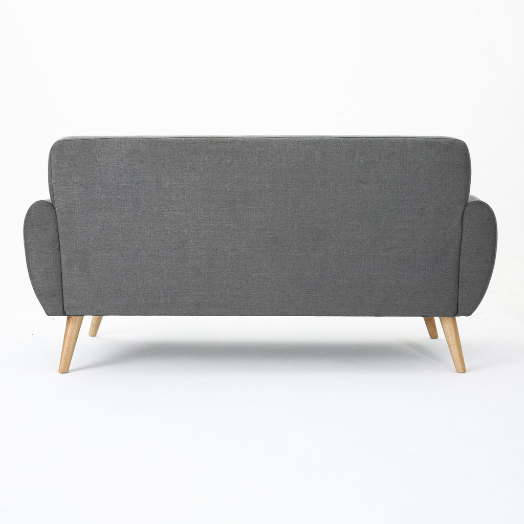 Dark Grey Tufted Fabric Sofa T5382