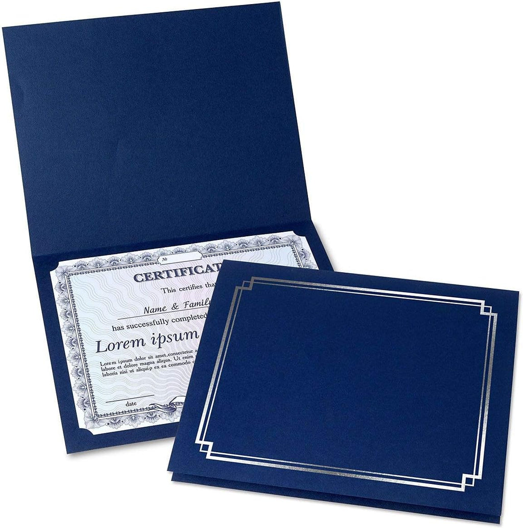 Black & Gold Certificate Holders, Pack of 25, Linen Cover, 9-1/2 x 12 Y357