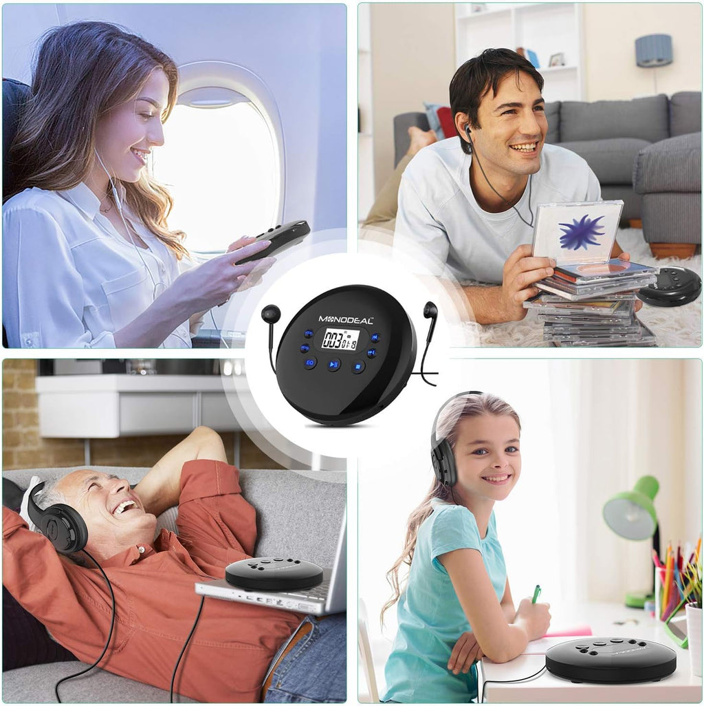 Portable CD Player with Headphones, Anti-Skip, Pack of 2 M514856