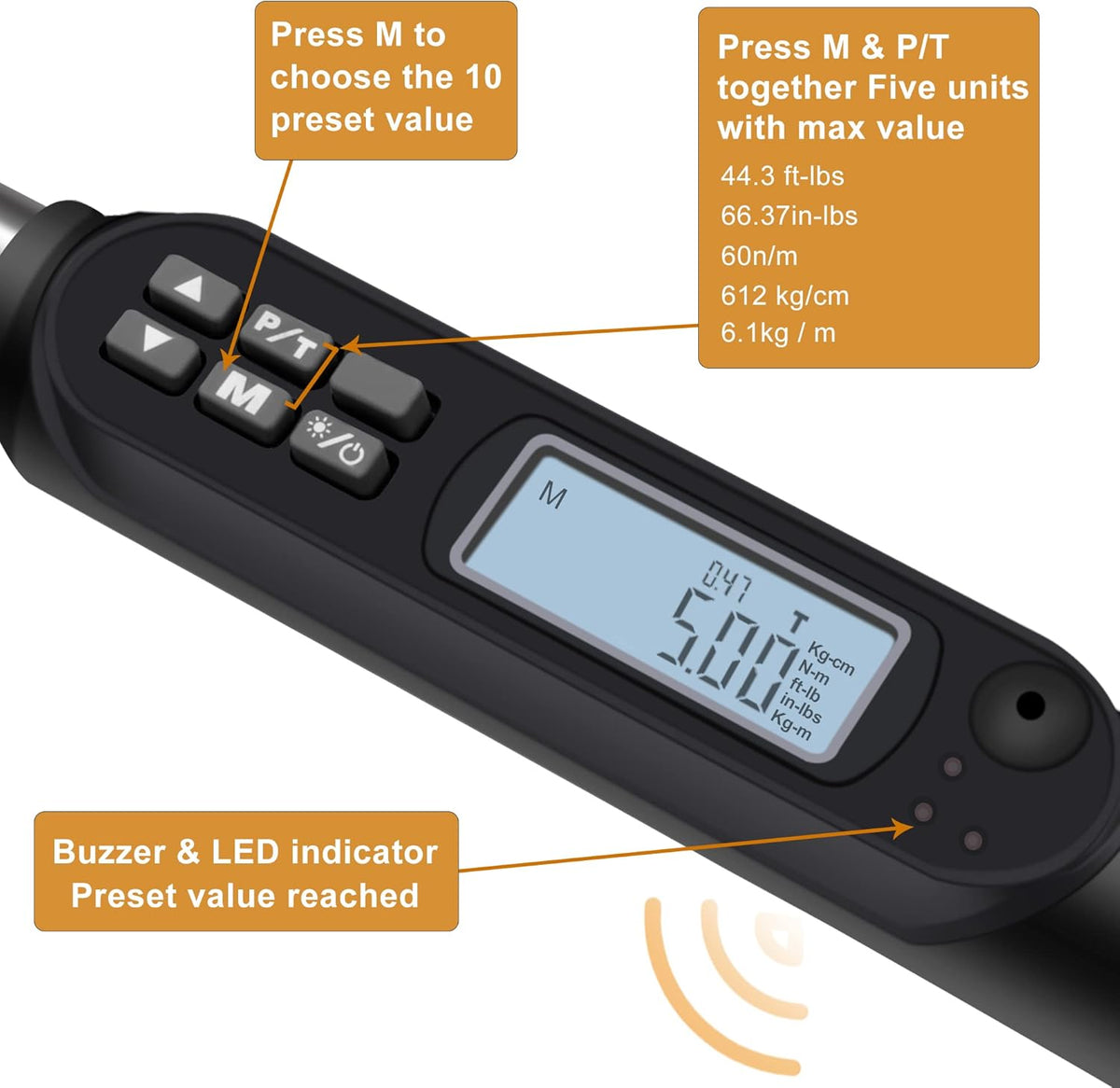 3/8 Digital Torque Wrench with Storage Case B236018
