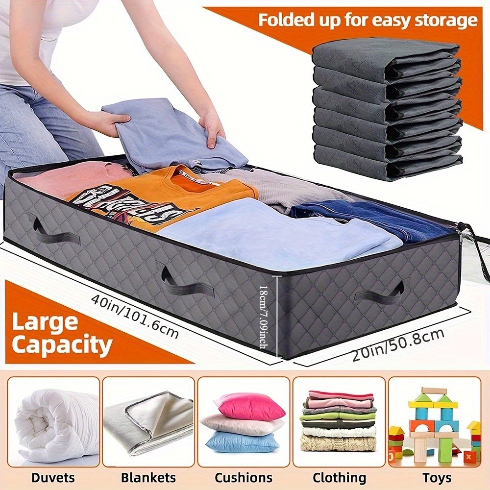 2pcs Heavy-Duty Metal Underbed Storage Bags E819863