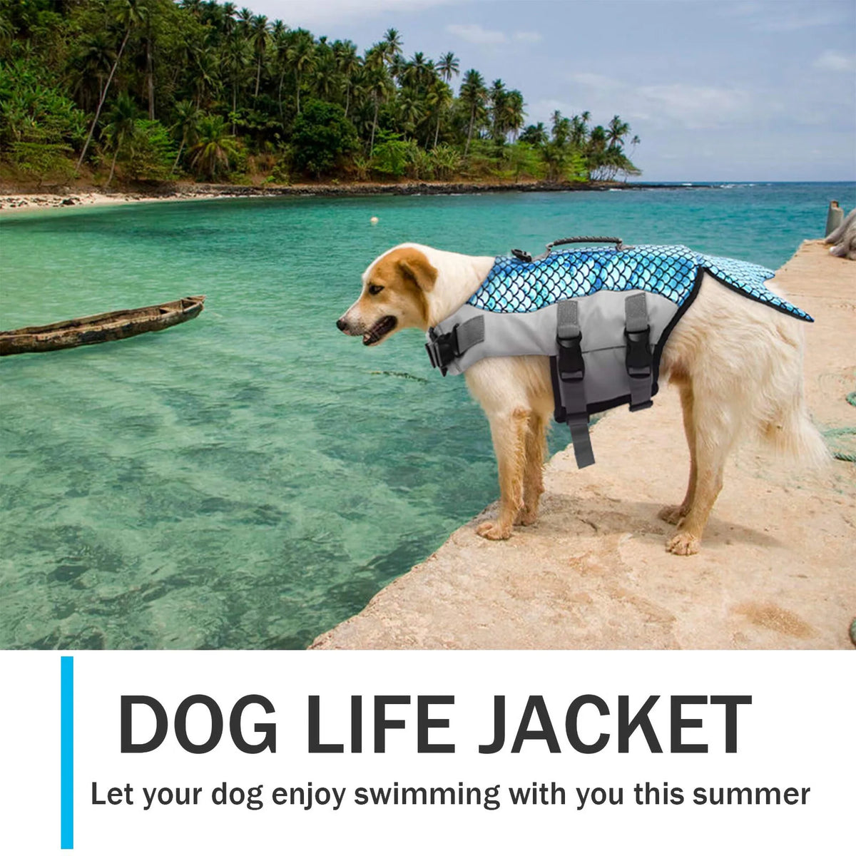 Reflective Adjustable Dog Life Jacket with Rescue Handle F58221