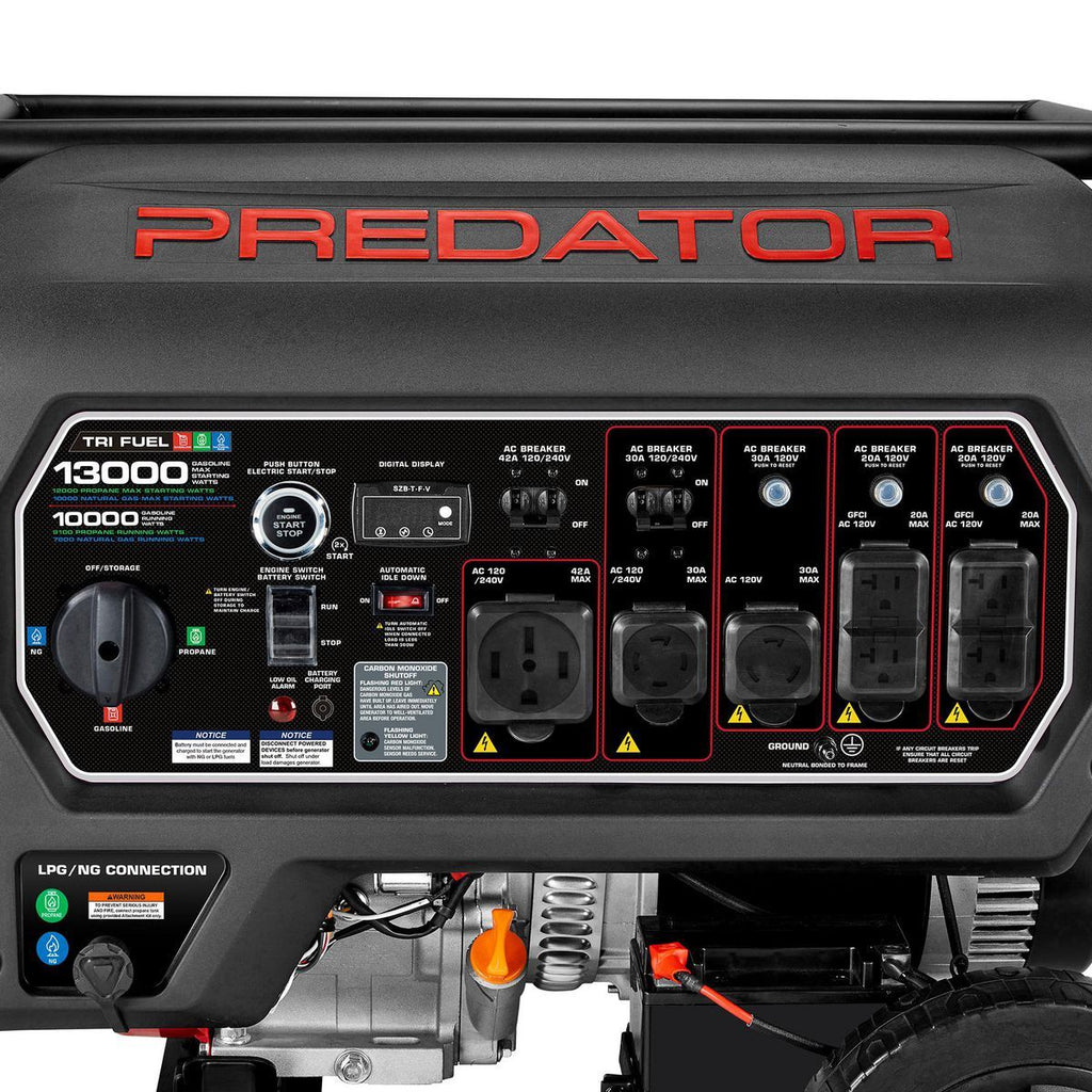 13,000 Watt Tri-Fuel Portable Generator with Remote Start D290