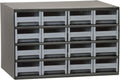 16-Drawer Steel Parts Craft Storage Cabinet Hardware Organizer, Gray, Black G68173