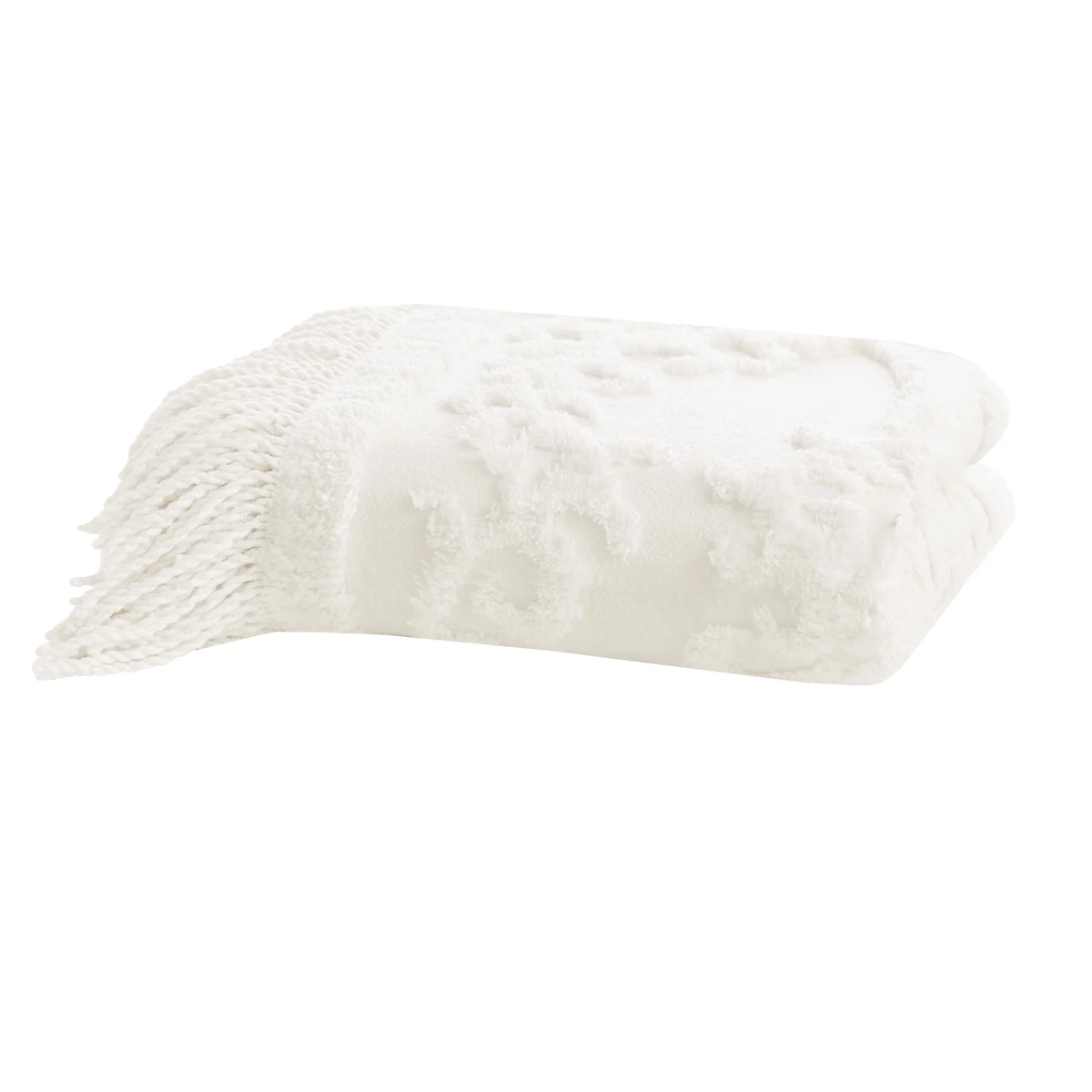 Off-White Chenille Tufted Throw, 50" x 60" A6928