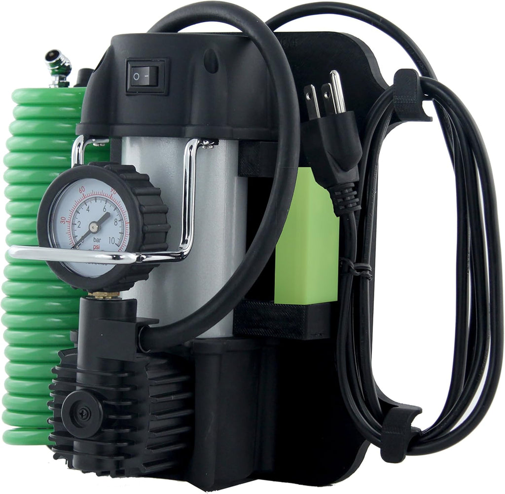 Heavy Duty 120V Tire Inflator Air Compressor with Analog 150 psi Dial Gauge and LED Light Pack of 2 Q483