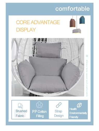 Blue Double Sided Pattern Hanging Egg Chair Cushion with Zipper N96945