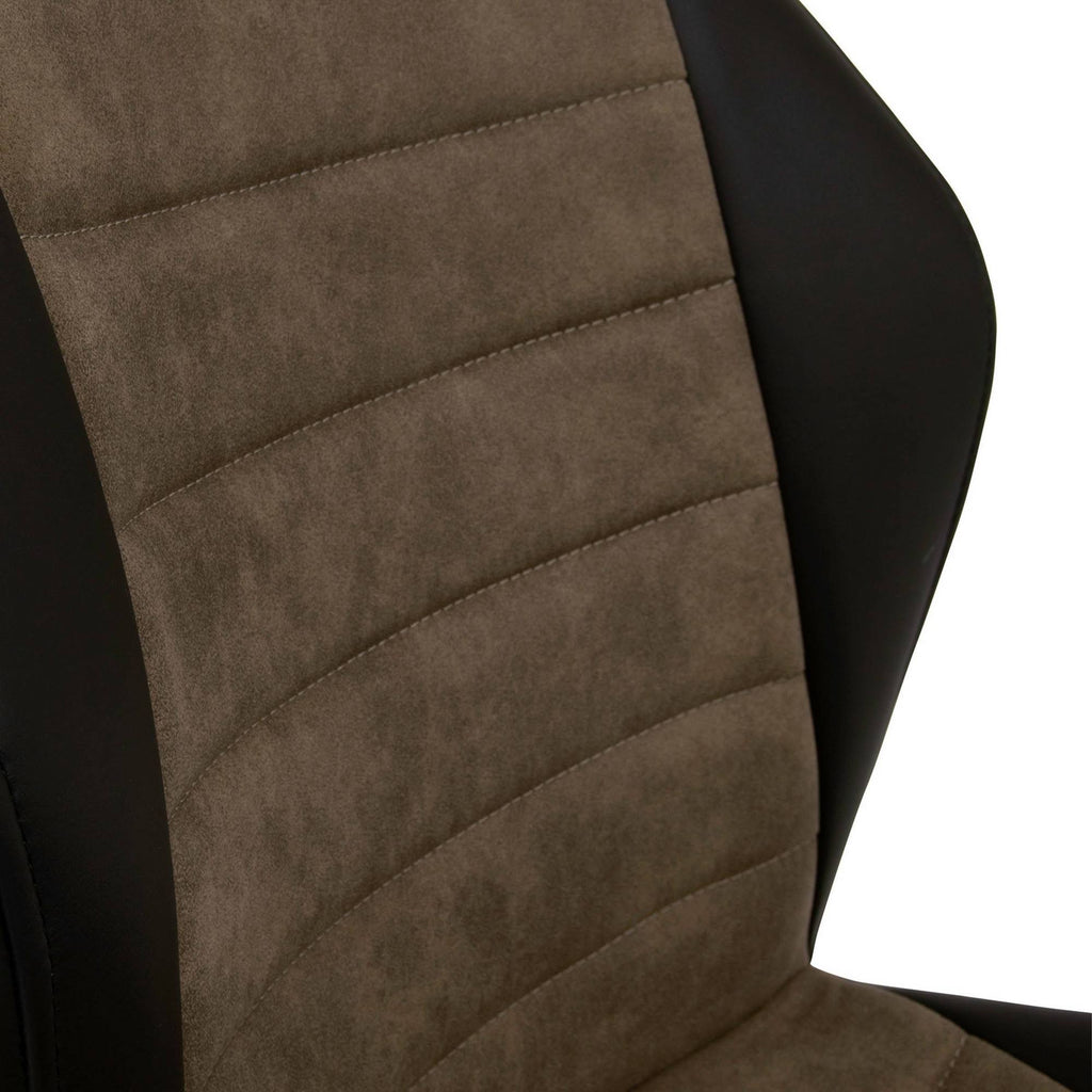 Black Brown Swivel Accent Chair with Metal Base J384