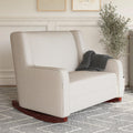 Beige Microfiber Double Rocker Chair X178107