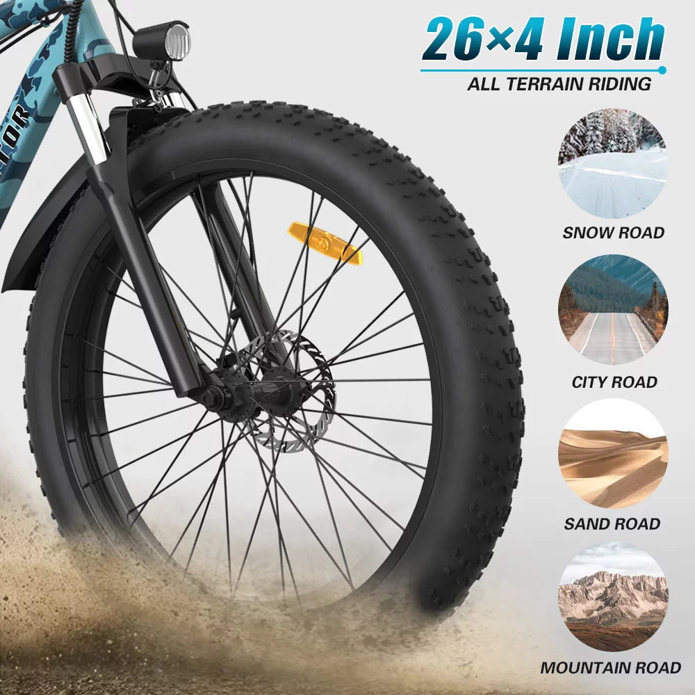 750W 48V 13AH Fat Tire Electric Mountain Bike J52560