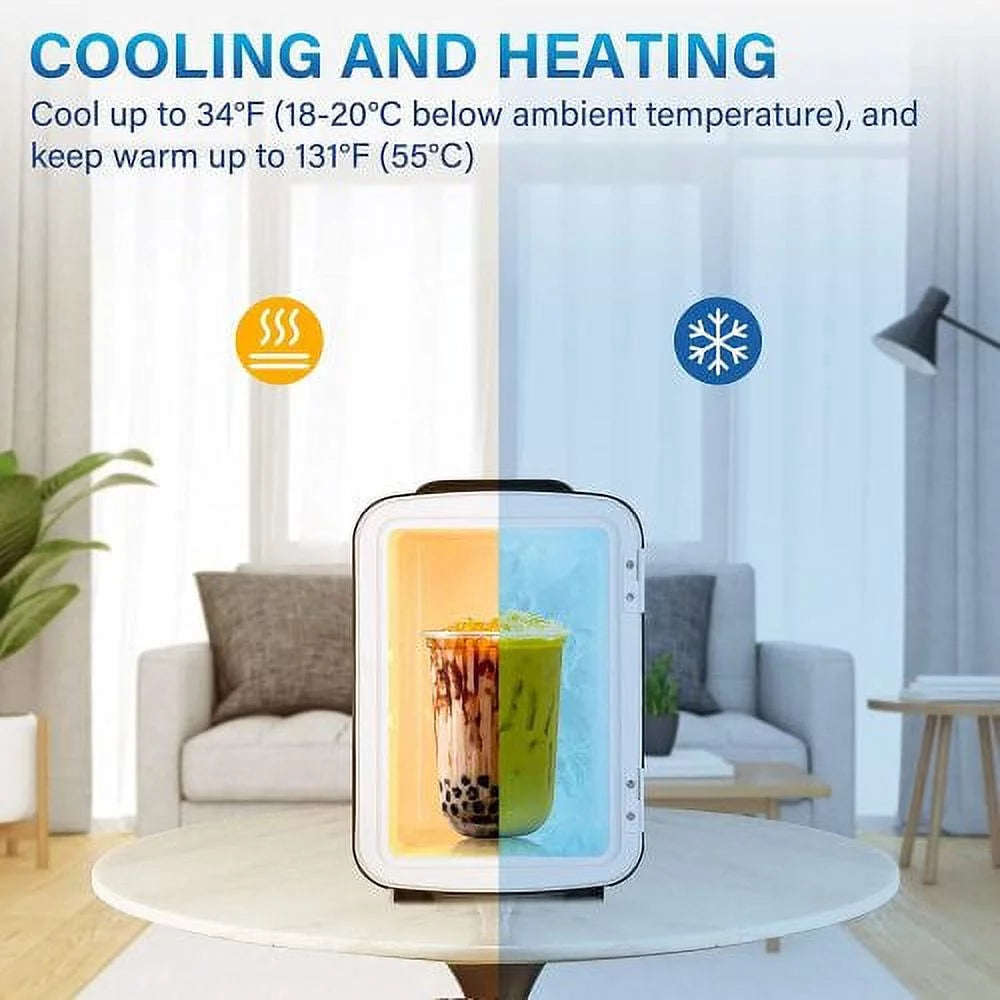 4L 6 Can Portable Cooler & Warmer Freon-Free Mini Fridge Y89564
