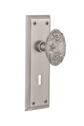 Victorian Door Knob with Keyhole Passage, Satin Nickel W965
