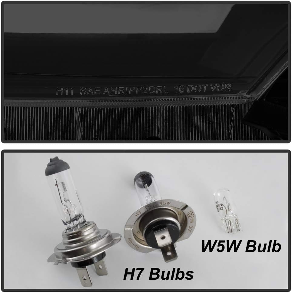 Black Smoked LED Sequential DRL Headlamps S525391