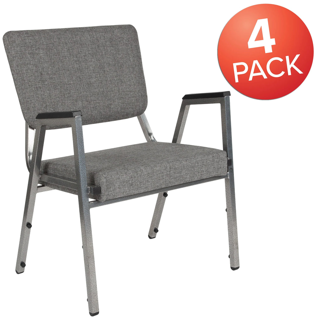 4 Pack Grey Fabric Medical Reception Arm Chair S159