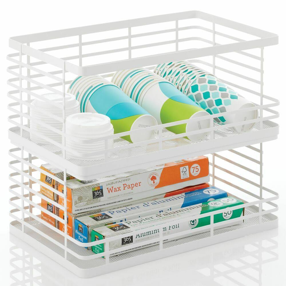 2 Pack Matte White Metal Wire Kitchen Cabinets P148784