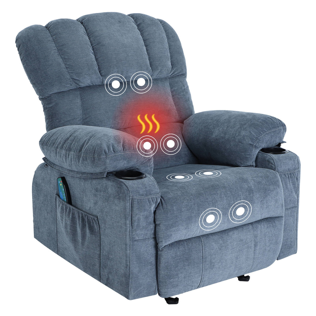 Rocker Recliner with Vibration Massage and Heat H651694